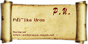 Pálka Uros névjegykártya